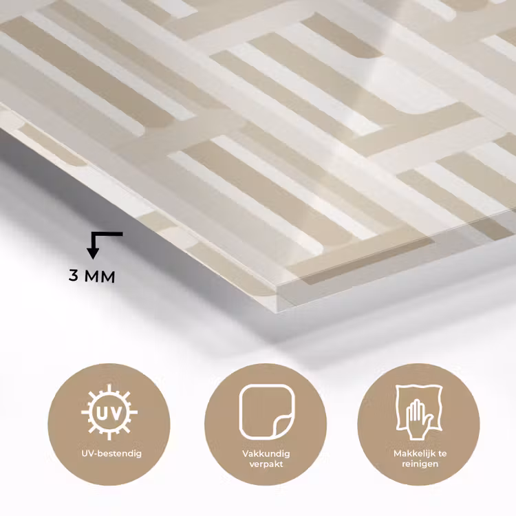Modern - Geometrisch - Beige plexiglas 5mm klein 11 -sfeer2