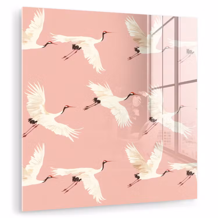 Modern - Kraanvogels - Roze plexiglas 5mm klein 11 -zzzproduct_nieuw