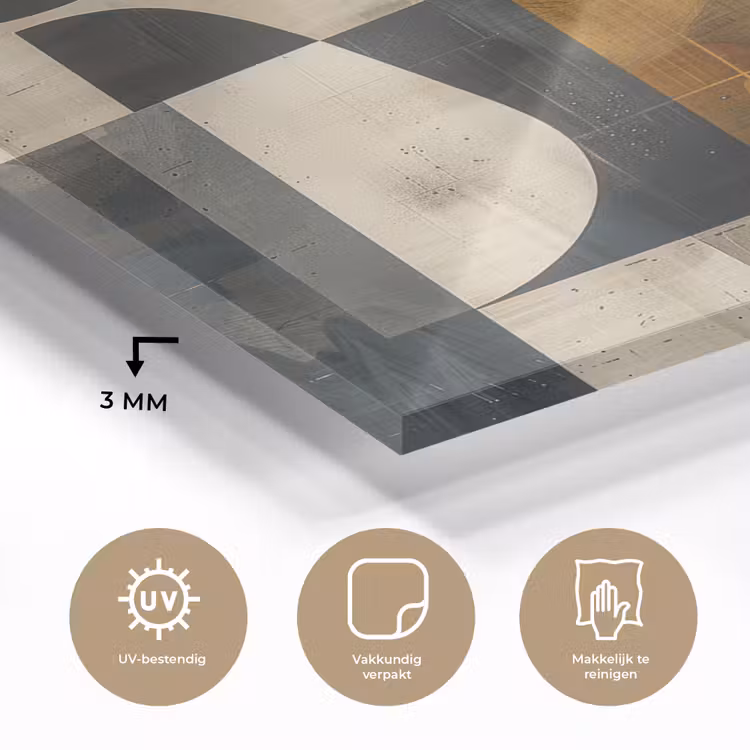 Modern - Kunst - Beige - Industrieel plexiglas 5mm klein -sfeer2