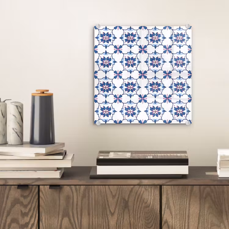 Modern - Patroon - Blauw - Roze plexiglas 5mm klein 11 -sfeer1