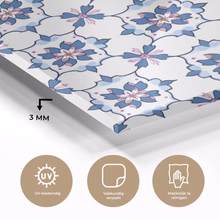 Modern - Patroon - Blauw - Roze plexiglas 5mm klein 11 -sfeer2