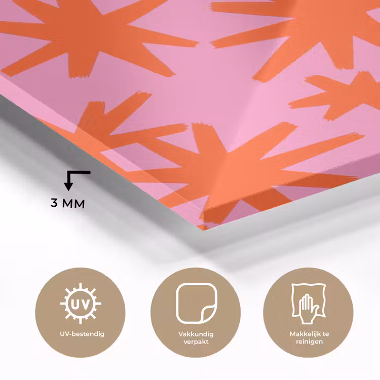 Modern - Sterren - Roze plexiglas 5mm klein 11 -sfeer2