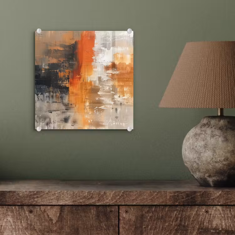Moderne kunst - Abstract - Goud - Grijs plexiglas 5mm klein -sfeer3