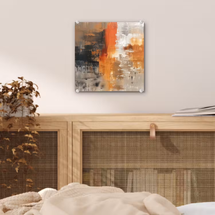Moderne kunst - Abstract - Goud - Grijs plexiglas 5mm klein -sfeer4