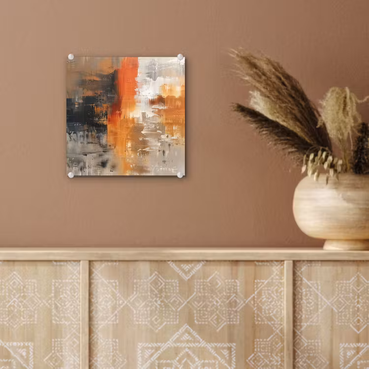 Moderne kunst - Abstract - Goud - Grijs plexiglas 5mm klein -sfeer5