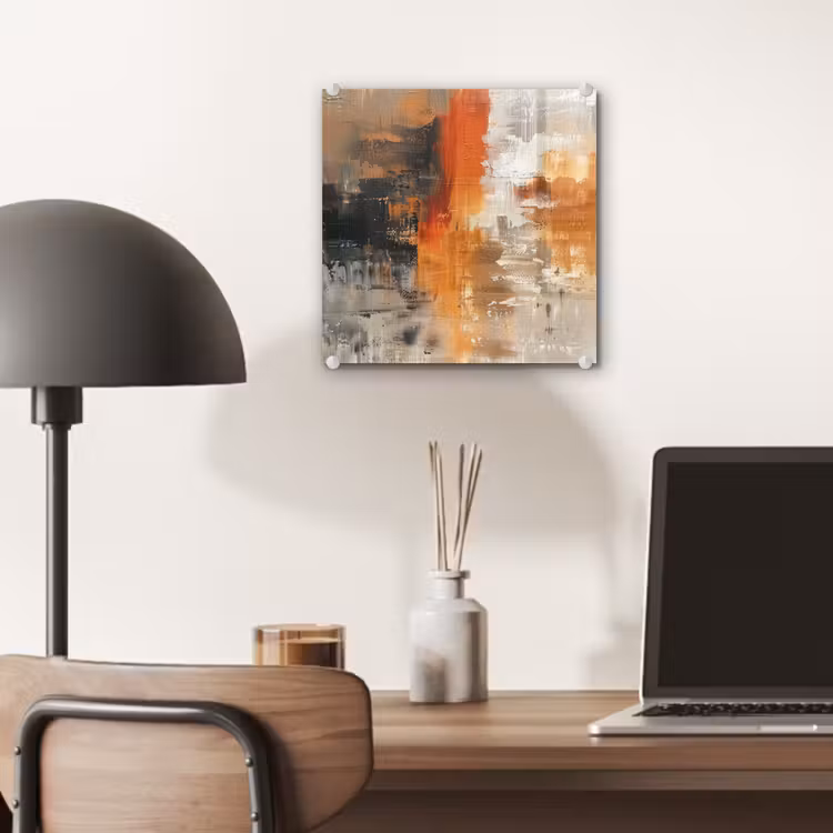 Moderne kunst - Abstract - Goud - Grijs plexiglas 5mm klein -sfeer6
