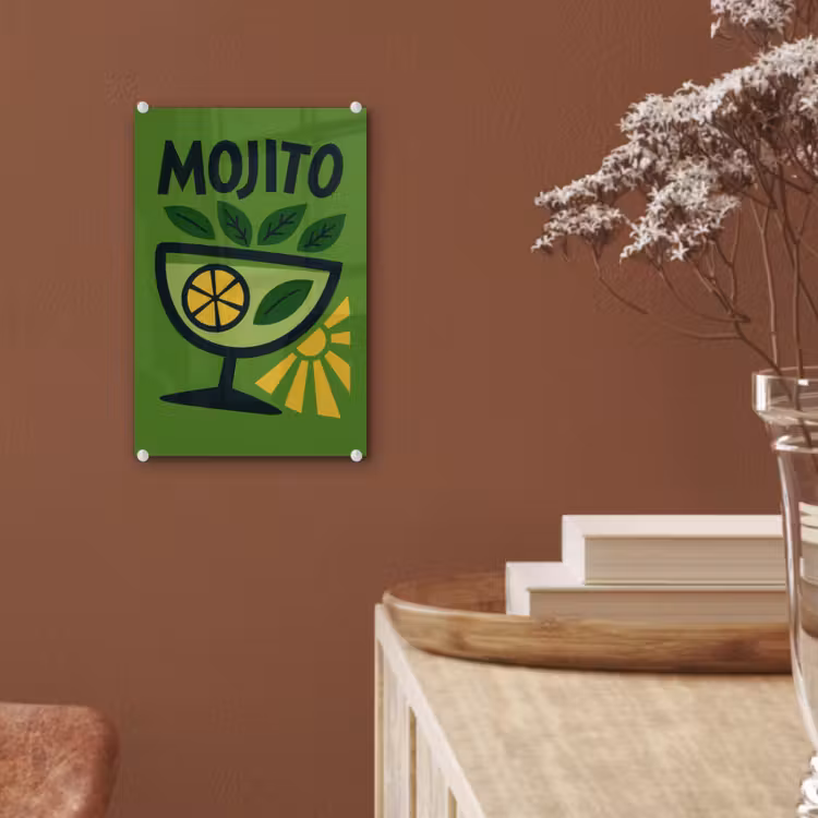 Mojito - Cocktail - Citroen - Groen plexiglas 5mm klein -sfeer5