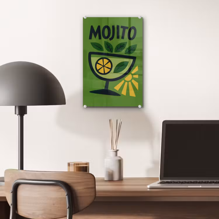 Mojito - Cocktail - Citroen - Groen plexiglas 5mm klein -sfeer6