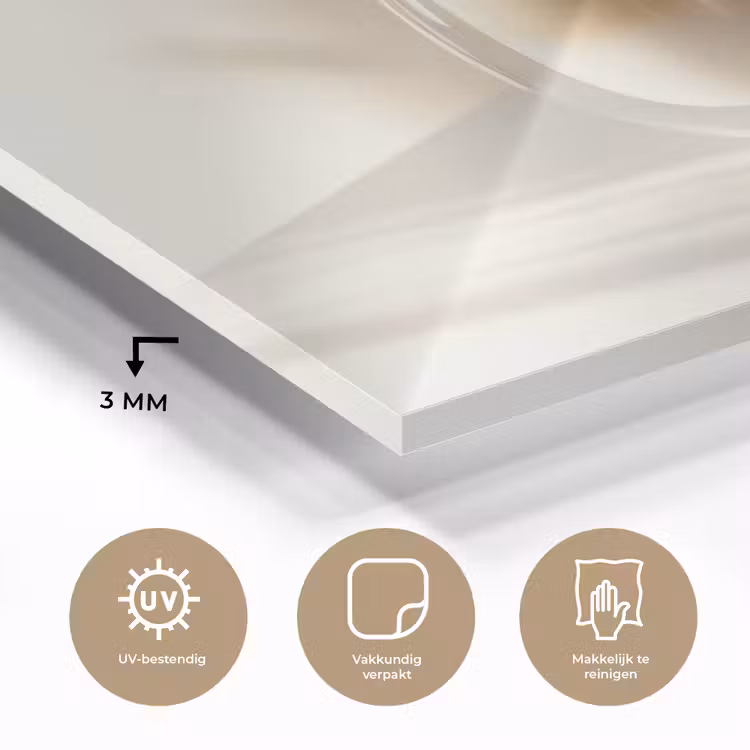 Mok - Latte - Minimalistisch - Schaduw plexiglas 5mm klein -sfeer2