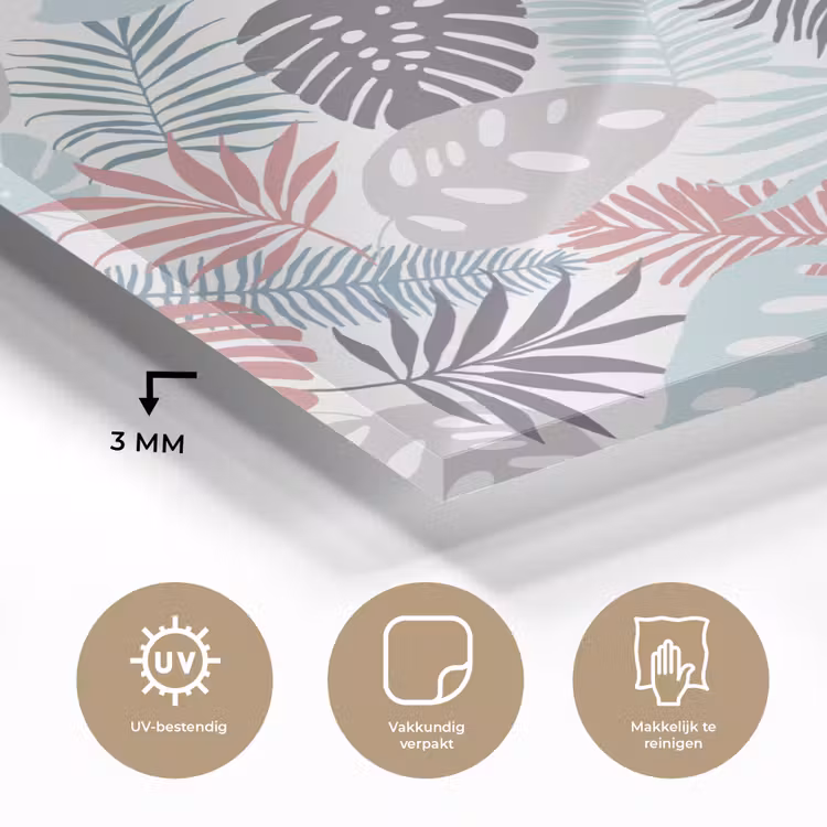 Monstera - Pastel - Bladeren - Tropical plexiglas 5mm klein -sfeer2