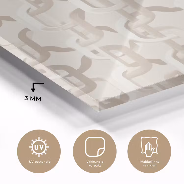 Motief - Abstract - Beige plexiglas 5mm klein 11 -sfeer2