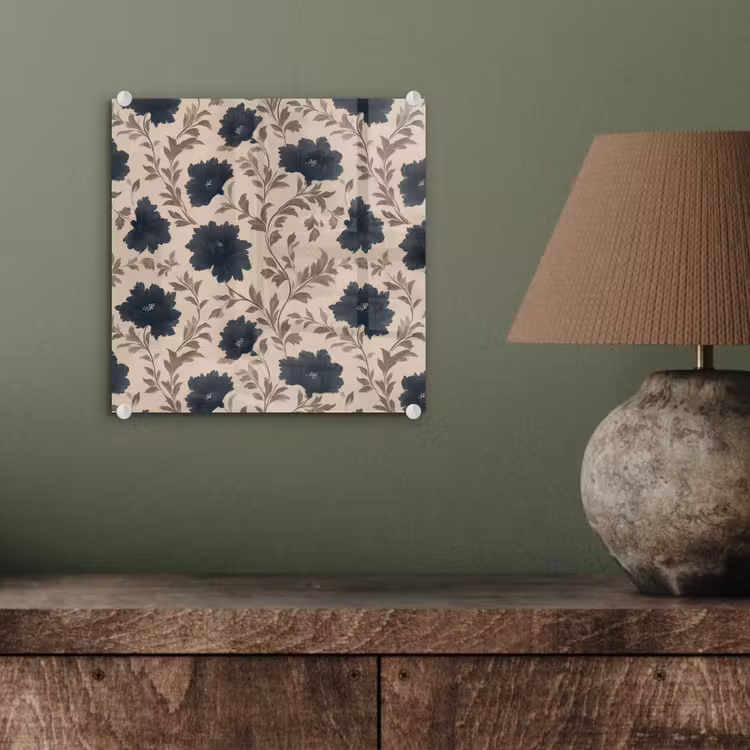 Motief - Bloemen - Zwart - Beige plexiglas 5mm klein 11 -sfeer3