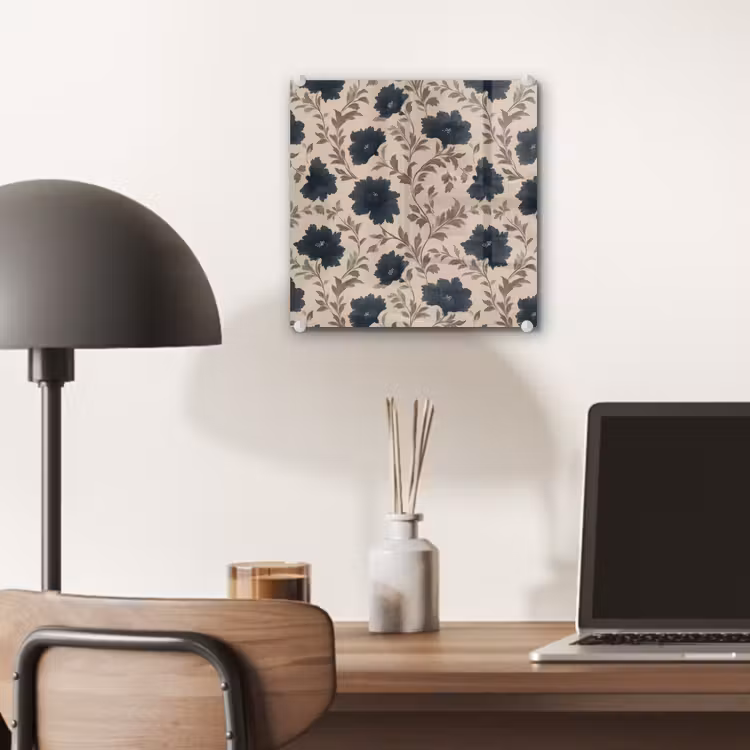 Motief - Bloemen - Zwart - Beige plexiglas 5mm klein 11 -sfeer6