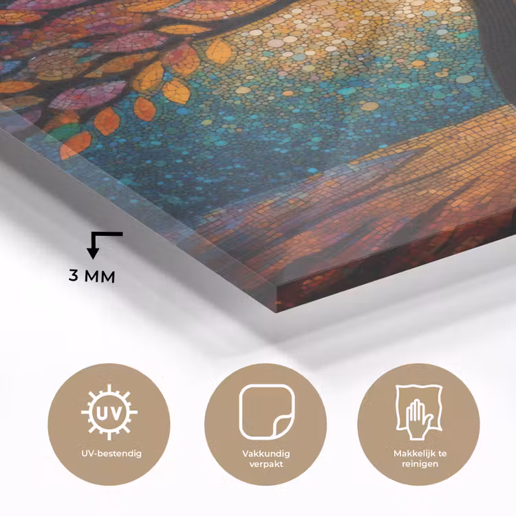 Mozaïek - Kleurrijk - Boom - Takken plexiglas 5mm klein -sfeer2