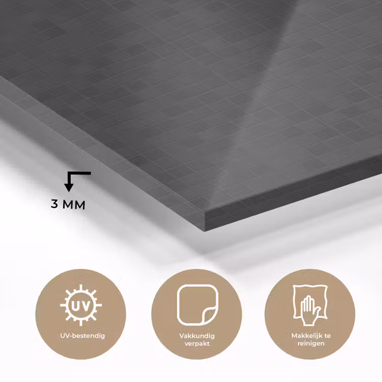 Mozaïek - Patroon - Antraciet - Zwart plexiglas 5mm klein 11 -sfeer2