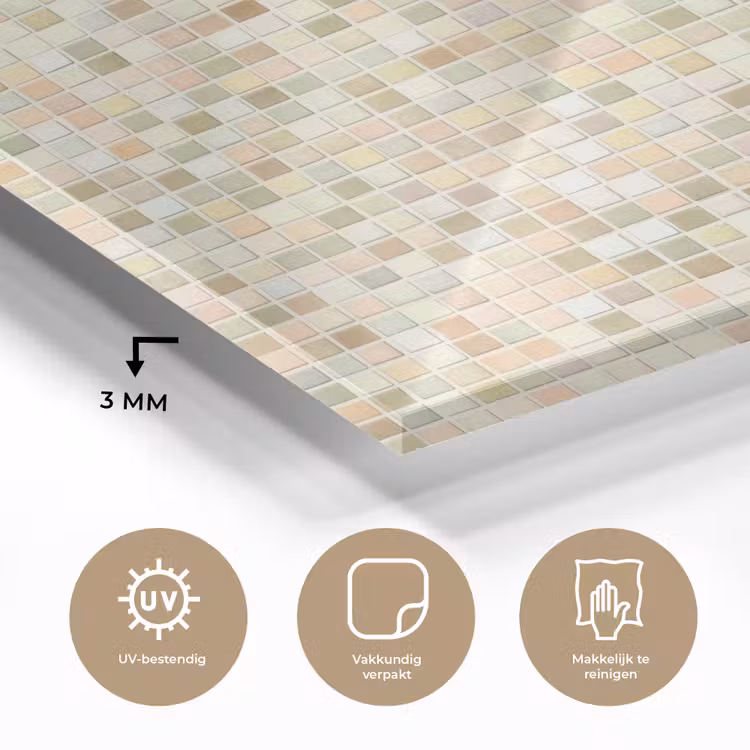 Mozaïek - Patroon - Beige plexiglas 5mm klein 11 -sfeer2