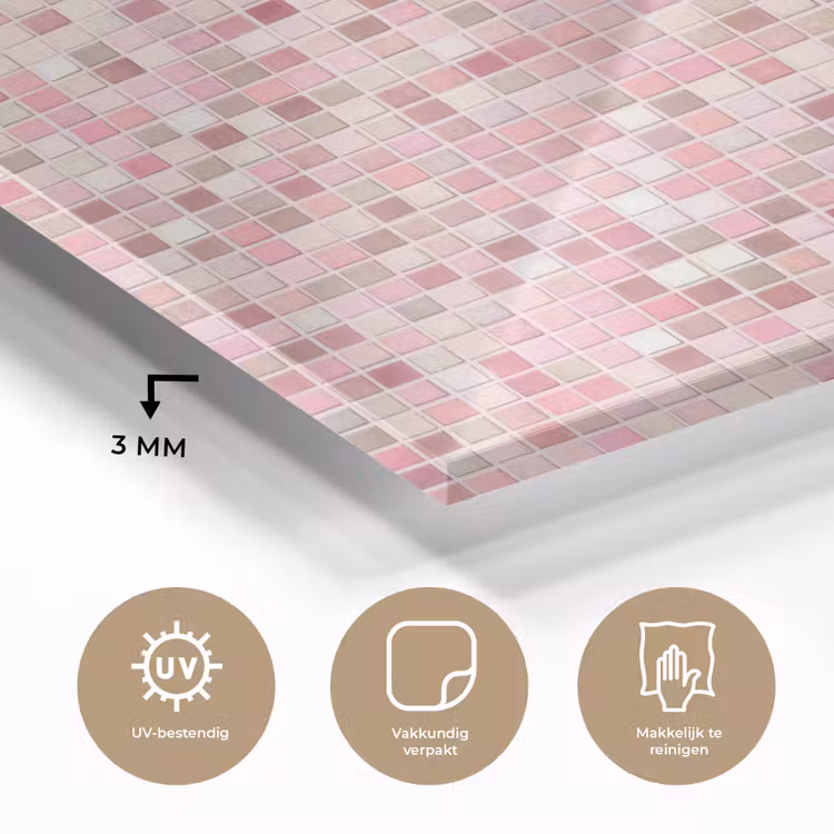 Mozaïek - Patroon - Roze plexiglas 5mm klein 11 -sfeer2
