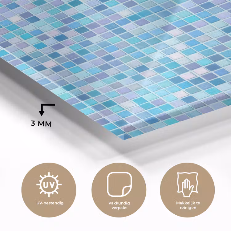 Mozaïek - Patroon - Turquoise plexiglas 5mm klein 11 -sfeer2