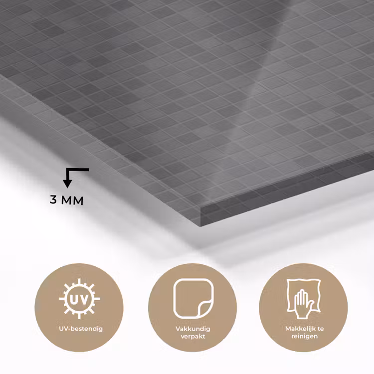 Mozaïek - Patroon - Zwart plexiglas 5mm klein 11 -sfeer2