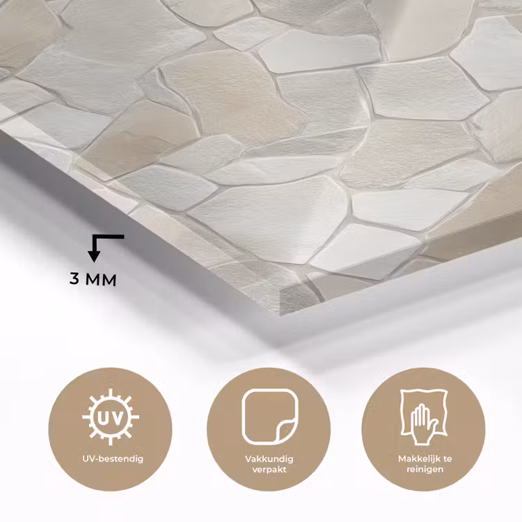 Mozaïek - Stenen - Beige plexiglas 5mm klein 11 -sfeer2