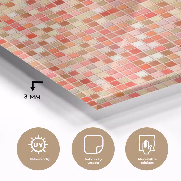 Mozaïek - Tegel - Patroon - Kleurrijk plexiglas 5mm klein 11 -sfeer2