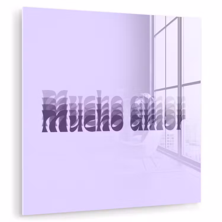 Mucho amor - Paars - Gelaagde letters plexiglas 5mm klein -zzzproduct_nieuw
