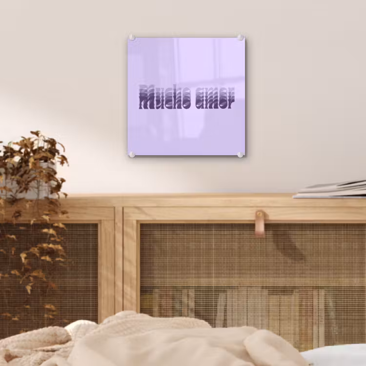 Mucho amor - Paars - Gelaagde letters plexiglas 5mm klein -sfeer4