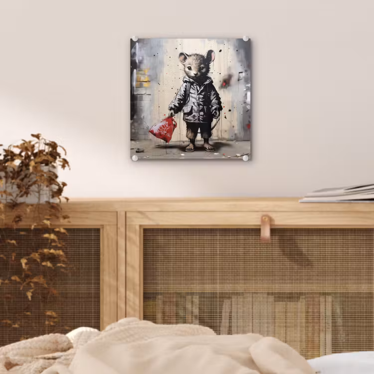 Muisje - Rood - Graffiti plexiglas 5mm klein -sfeer4