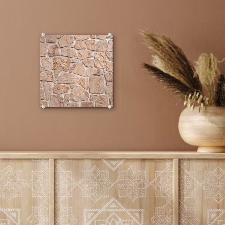 Muur - Steen - Patroon - Rustiek - Beige plexiglas 5mm klein -sfeer5