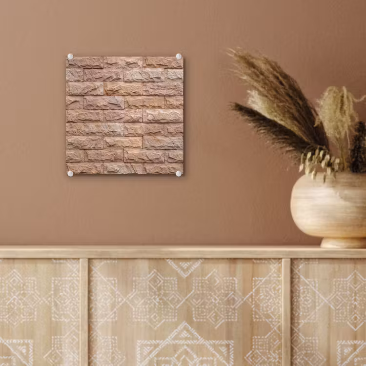 Muur - Steen - Ruw - Textuur - Beige plexiglas 5mm klein -sfeer5