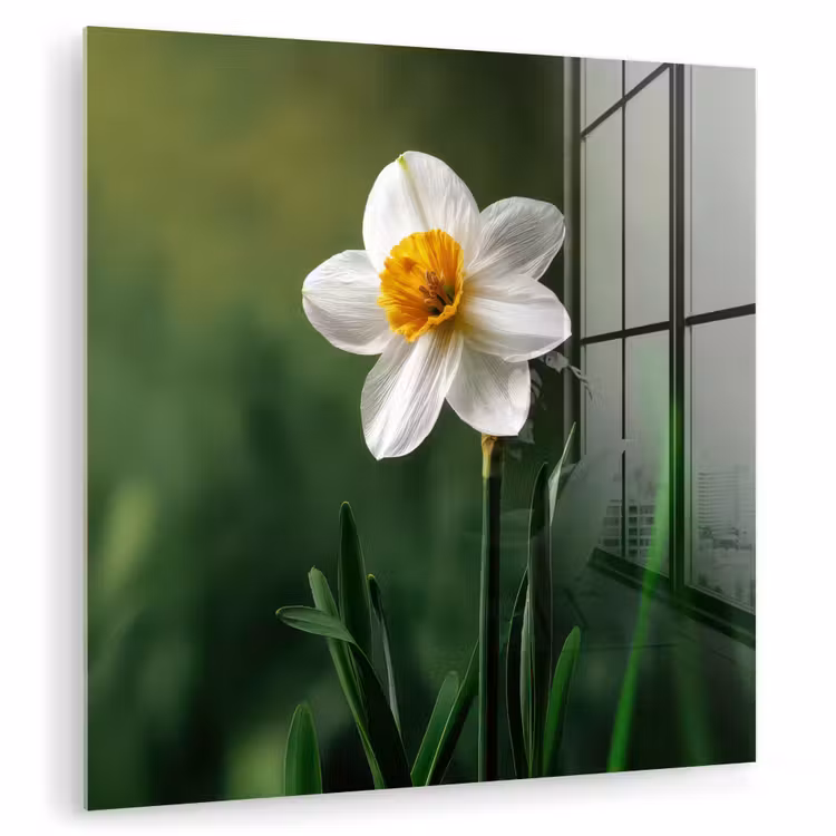 Narcis - Bloem - Wit - Grassprieten plexiglas 5mm klein -zzzproduct_nieuw