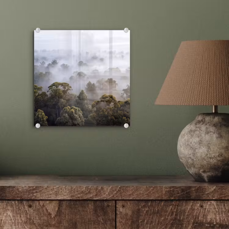Natuur - Mist - Bos - Ochtend - Goud plexiglas 5mm klein -sfeer3