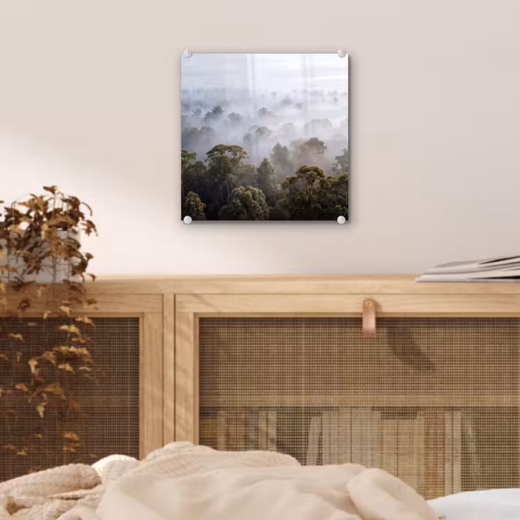 Natuur - Mist - Bos - Ochtend - Goud plexiglas 5mm klein -sfeer4