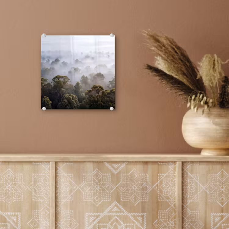 Natuur - Mist - Bos - Ochtend - Goud plexiglas 5mm klein -sfeer5