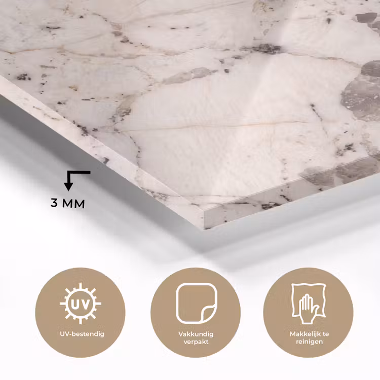 Natuursteen - Patroon - Abstract - Beige - Grijs plexiglas 5mm klein -sfeer2