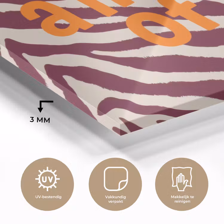 New era - Bordeaux - Zebraprint plexiglas 5mm klein -sfeer2