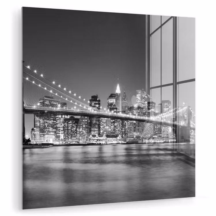 New York - Brug - Brooklyn - Zwart wit - Architectuur plexiglas 5mm klein -zzzproduct_nieuw