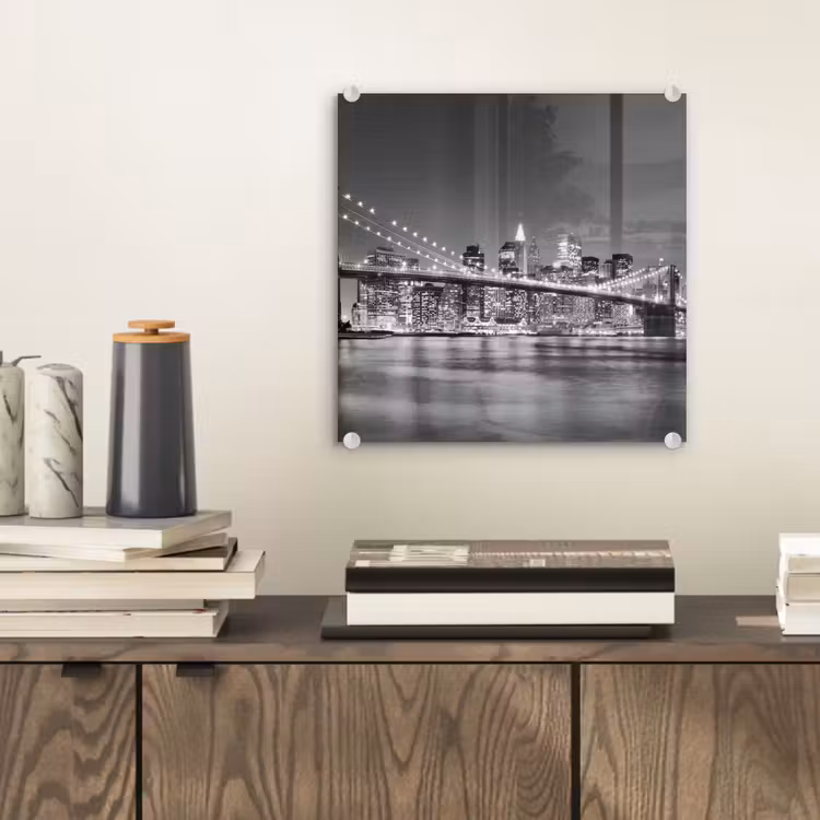 New York - Brug - Brooklyn - Zwart wit - Architectuur plexiglas 5mm klein -sfeer1