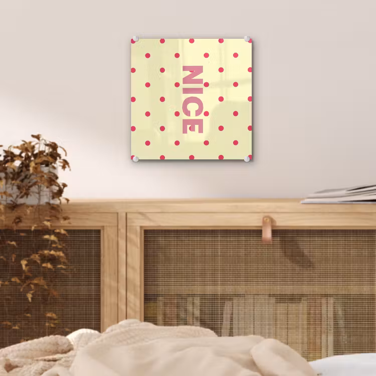 Nice - Stippen - Roze - Geel plexiglas 5mm klein -sfeer4