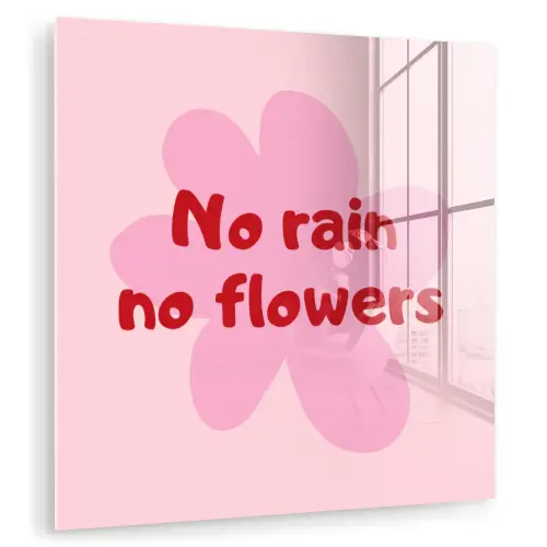 No rain no flowers - Bloem - Roze plexiglas 5mm klein -zzzproduct_nieuw