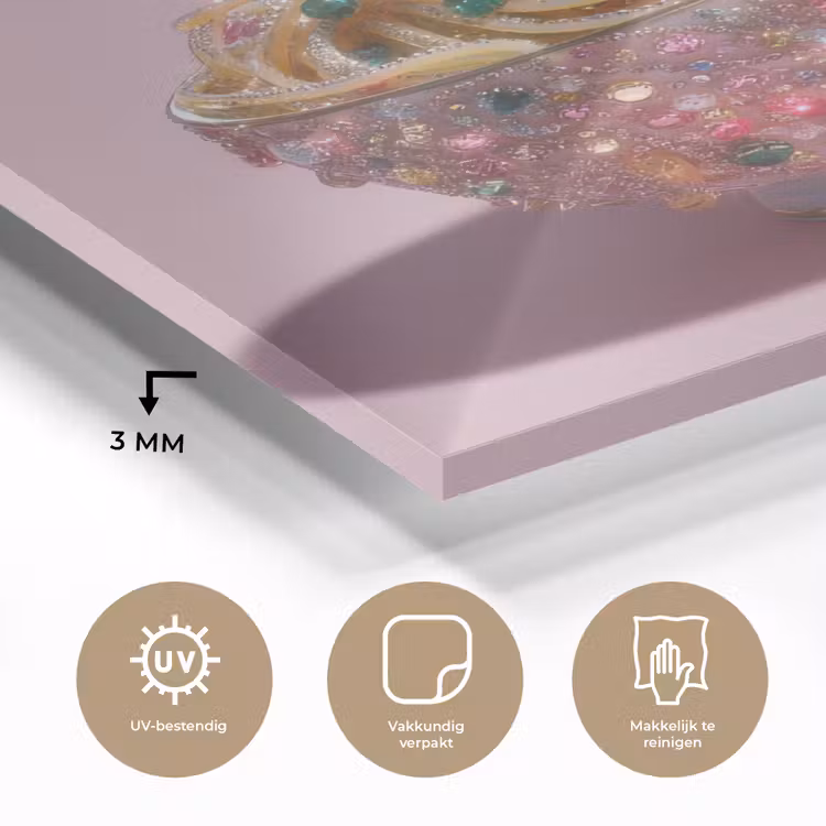 Noodles - Edelstenen - Stokjes - Roze plexiglas 5mm klein -sfeer2