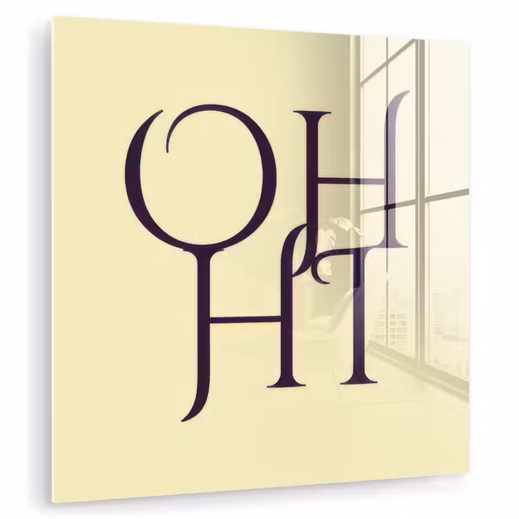 Oh hi - Geel - Monogram plexiglas 5mm klein -zzzproduct_nieuw