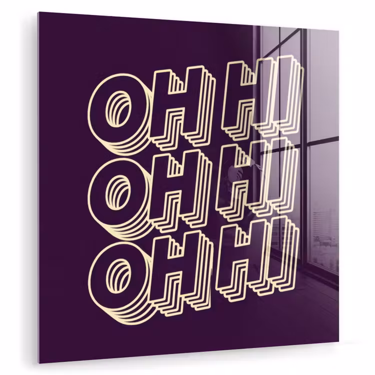 Oh hi - Paars - 3D plexiglas 5mm klein -zzzproduct_nieuw