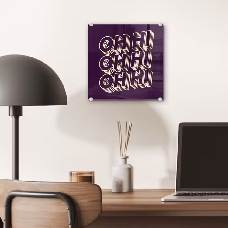Oh hi - Paars - 3D plexiglas 5mm klein -sfeer6