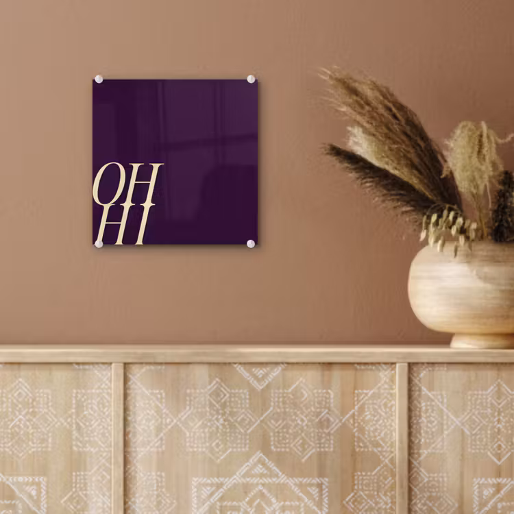 Oh hi - Paars - Cursief plexiglas 5mm klein -sfeer5