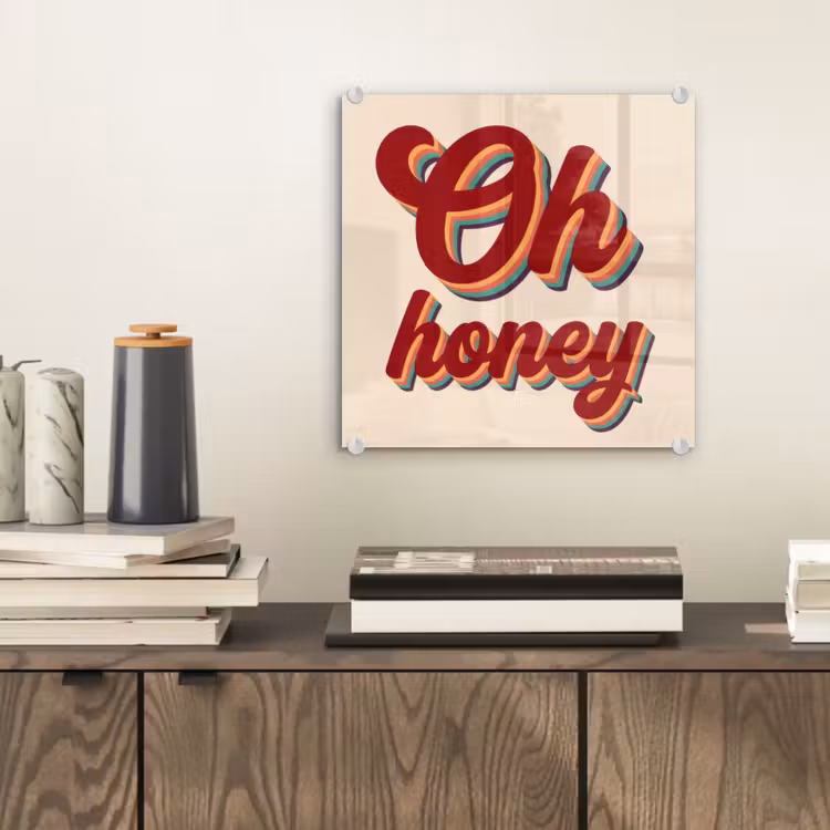 Oh honey - Rood - Schaduw plexiglas 5mm klein -sfeer1