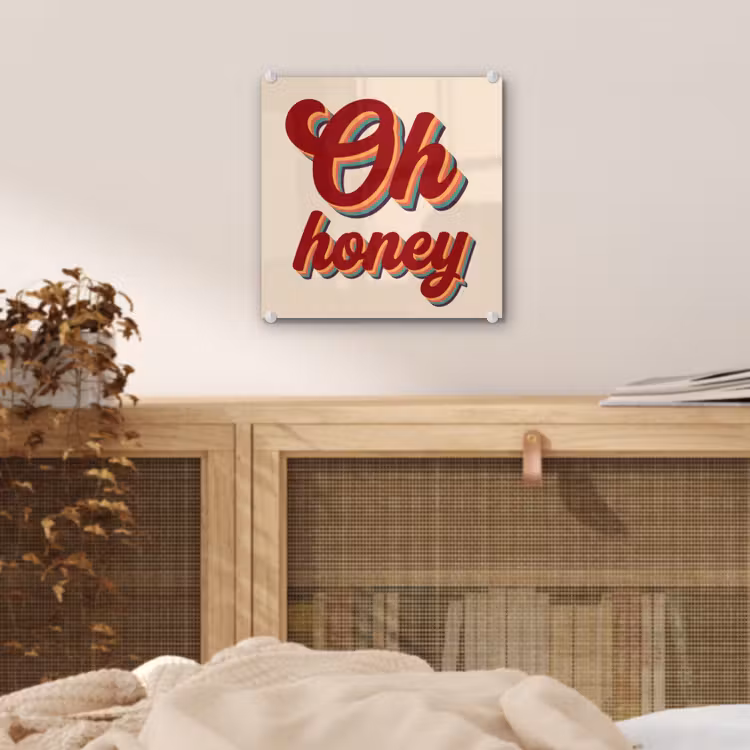 Oh honey - Rood - Schaduw plexiglas 5mm klein -sfeer4