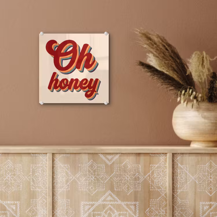 Oh honey - Rood - Schaduw plexiglas 5mm klein -sfeer5