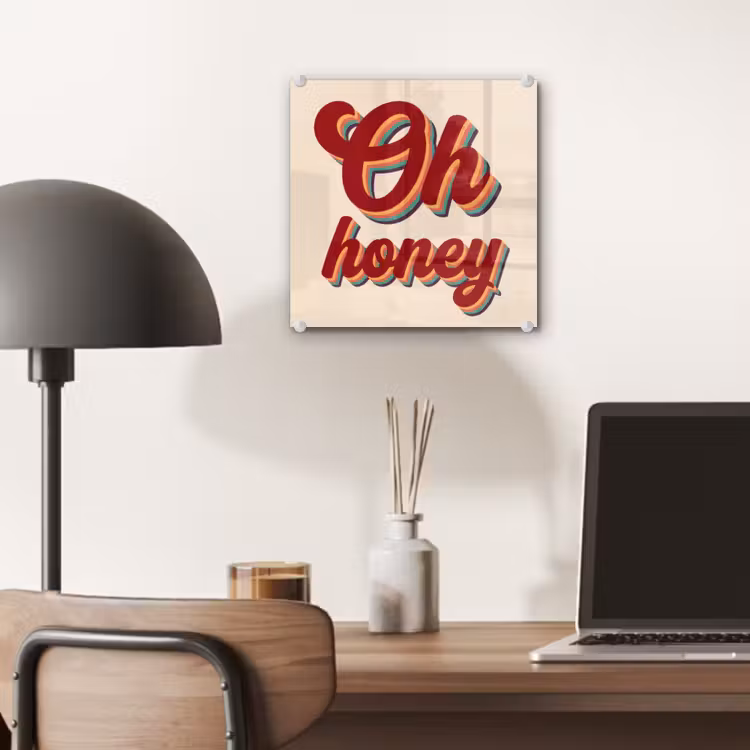 Oh honey - Rood - Schaduw plexiglas 5mm klein -sfeer6