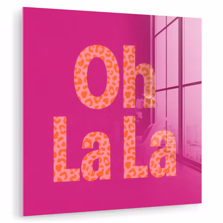 Oh la la - Luipaardprint - Roze plexiglas 5mm klein -zzzproduct_nieuw